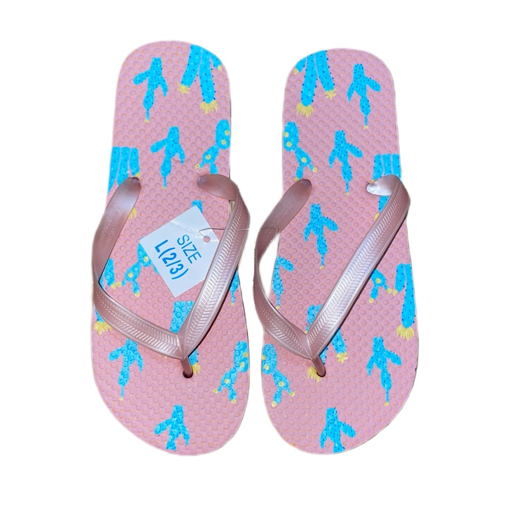 Pink Cactus Flip Flops